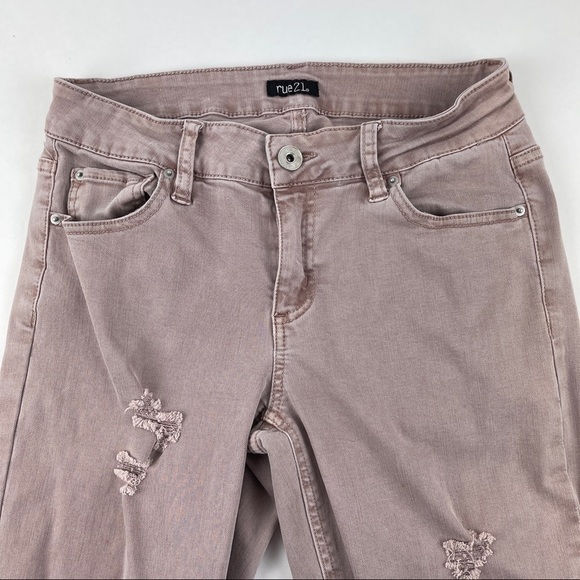 Rue 21 Jeans Womens 4 Pink Distressed - Picture 5 of 11